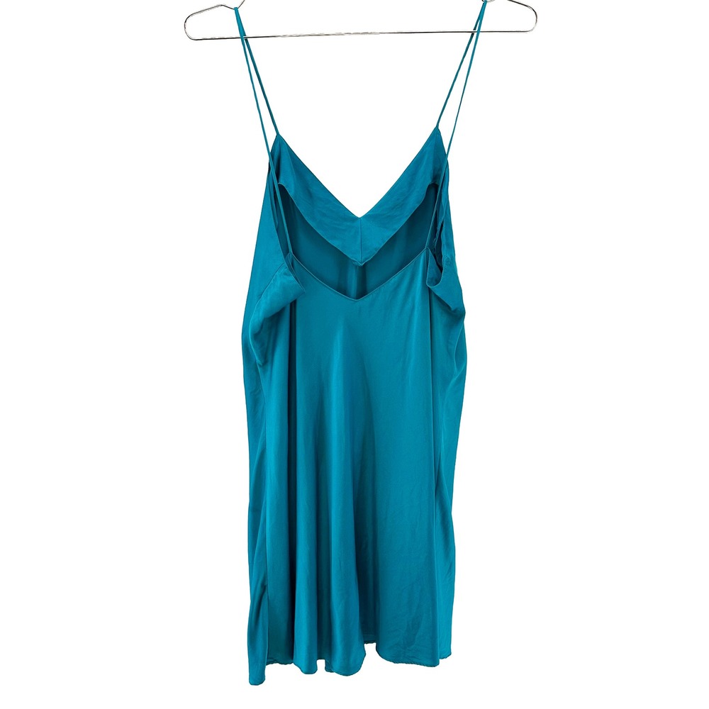 VICTORIA'S SECRET Vintage Gold Label 100% Silk Slip Chemise • Medium • turquoise - Picture 5 of 8